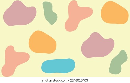 Liquid abstract shapes in trendy minimal design pastel color. Fluid geometric elements. Vector
