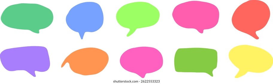Liquid abstract speech bubbles. Hand drawn organic abstract frames. Empty text shapes.