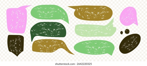Liquid abstract speech bubbles. Hand drawn organic abstract frames. Empty text shapes.