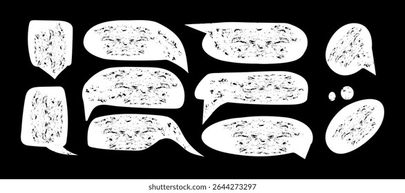 Liquid abstract speech bubbles. Hand drawn organic abstract frames. Empty text shapes.