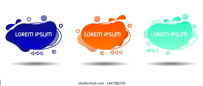 Liquid abstract vector set. Modern vector banner template. Geometric liquid shapes with various color trending. vector illustration. EPS 10
