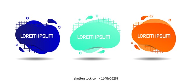 Liquid abstract vector set. Modern vector banner template. Geometric liquid shapes with various color trending. vector illustration. EPS 10