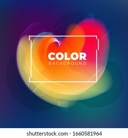 Liquid Abstract Vector Shape for Background Design. Fluid Dynamic Graphic Element for Modern Banner, Poster, Flyer or Presentation Template with Line Pattern. Color Flow Frame illustration.