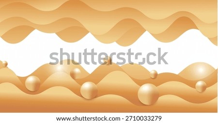 “olden Liquid Abstract Waves – Smooth Fluid Shape Vector Background with Soft 3D Highlights”
