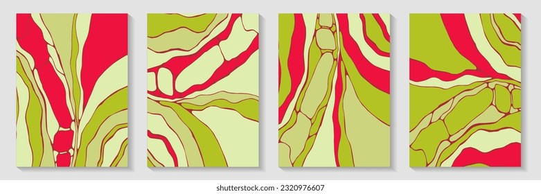 Liquid acrylic pattern backdrop design collection. Beautiful covers. Puzzle structure booklet cover page templates. Epoxy vaporwave collage. Art drawing cards.