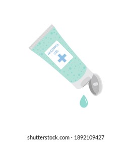 Liquid alcohol or spray pump bottle 75% disinfection concept of medical, health care Template symbols and icons Vector illustration