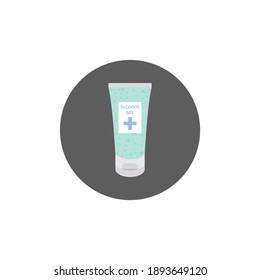 Frasco de alcohol líquido o bomba de pulverización 75% concepto de desinfección de medicina, atención de la salud Símbolos de plantilla e íconos Iconos de vectores Ilustración de vectores