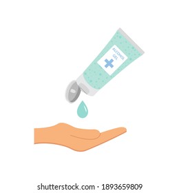 Liquid alcohol or spray pump bottle 75% disinfection concept of medical, health care Template symbols and icons Vector illustration