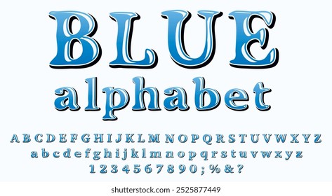 flüssiges Alphabet, handgezeichnete Vektorgrafik