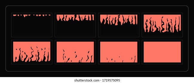 Liquid Animation Transition Effect.Transitions Effect Sprite Sheet Of Ready For Games, Cartoon, Video, Animation And Motion Design. Colorful Scene Transition .