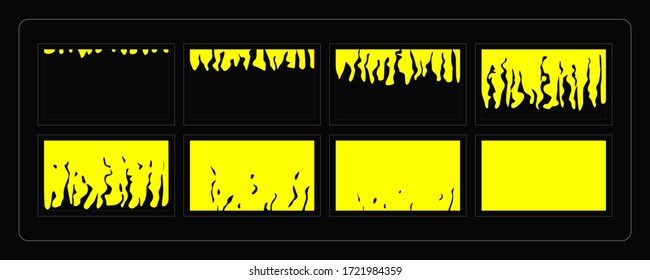 Liquid animation transition effect.Transitions effect sprite sheet for games, cartoon, video, animation and motion design. colorful scene transition.