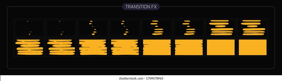 Liquid Animation Transitions Effect. colorful scene transition fx Sprite Sheet for Video Game, Cartoon, Animation and motion design. eps 10 vector illustration.
