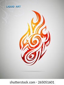 Liquid art. Flame tattoo