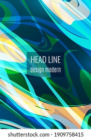 Liquid art texture. Abstract background with iridescent paint effect. Painting with liquid acrylic, made with artistic mixed paints. Can be used for banner or wallpaper. Vector illustration