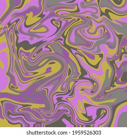 Liquid art texture. Abstract background with swirling paint effect. Painting with liquid acrylic that pours and splashes. Mixed paints for an interior poster. Pink, gray and green.