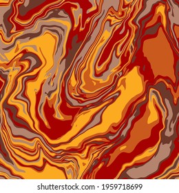 Liquid art texture. Abstract background with swirling paint effect. Painting with liquid acrylic that pours and splashes. Mixed paints for an interior poster. 
yellow, gray and brown iridescent colors