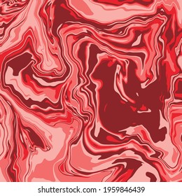 Liquid art texture. Abstract background with swirling paint effect. Painting with liquid acrylic that pours and splashes. Mixed paints for an interior poster. red, burgundy and pink iridescent colors