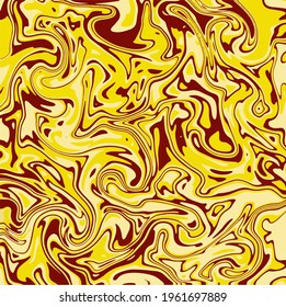 Liquid art texture. Abstract background with swirling paint effect. Painting with liquid acrylic that pours and splashes. Mixed paints for an interior poster. Red and yellow.