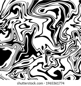 Liquid art texture. Abstract background with swirling paint effect. Painting with liquid acrylic that pours and splashes. Mixed paints for an interior poster. Black and white.