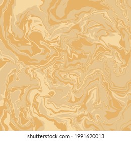 Liquid art texture. Abstract background with swirling paint effect. Painting with liquid acrylic that pours and splashes. Mixed paints for an interior poster. yellow, orange and brown iridescent 