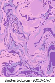 Liquid art texture. Abstract background with swirling paint effect. Painting with liquid acrylic that pours and splashes. Mixed paints for an interior poster. 
purple and pink iridescent colors. A4