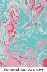 Liquid art texture. Abstract background with swirling paint effect. Painting with liquid acrylic that pours and splashes. Mixed paints for an interior poster. blue, red and pink iridescent colors