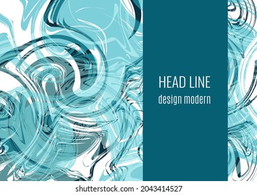 Liquid art texture. Abstract background with swirling paint effect. Painting with liquid acrylic that pours and splashes. Mixed paints for an interior poster. Vector illustration