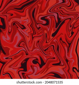 Liquid art texture. Abstract background with swirling paint effect. Red and black color. Painting with liquid acrylic that pours and splashes
