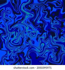 Liquid art texture. Abstract background with swirling paint effect. Blue color. Painting with liquid acrylic that pours and splashes.