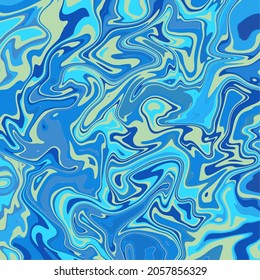 Liquid art texture. Abstract background with swirling paint effect. Blue color. Painting with liquid acrylic that pours and splashes.