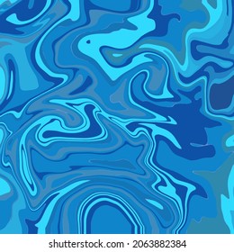 Liquid art texture. Abstract background with swirling paint effect. Blue color. Painting with liquid acrylic that pours and splashes.