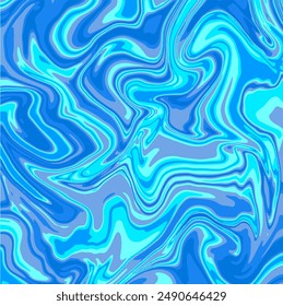 Liquid art texture. Abstract background with swirling paint effect. Blue color. Painting with liquid acrylic that pours and splashes.