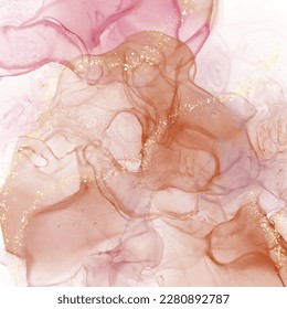 Liquid artistic texture. Abstract background with swirling paint effect. A painting in alcohol ink that pours and splashes.