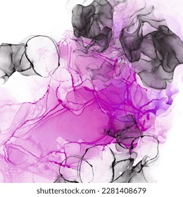 Liquid artistic texture. Abstract background with swirling paint effect. A painting in alcohol ink that pours and splashes.