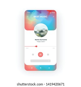Liquid Background Best Music Player UI, UX, GUI screen for mobile apps design. Modern responsive user interface design of mobile applications including Music Player screen