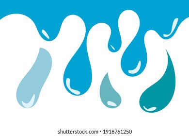 Flüssiges blaues Wasser schmilzt nach unten