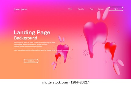 Liquid background design with futuristic love heart Fluid gradient shapes composition vector