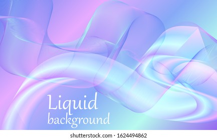 Liquid background. Fluid flow. Futuristic design poster. Trendy abstract cover. Colorful gradient. Vector.