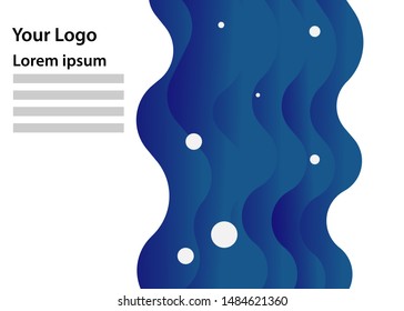 liquid background with gradations of color and shadow combination with particle shapes