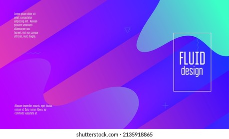 Liquid Background. Minimal Layout. Wave Landing Page. Colorful Template. Color Geometric Design. Gradient Journal. Purple Hipster Cover. Graphic Frame. Lilac Liquid Background