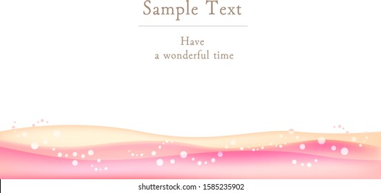 Liquid background pink and gold with bubbles like sparkling wines, carbonated drink, fruits juice.