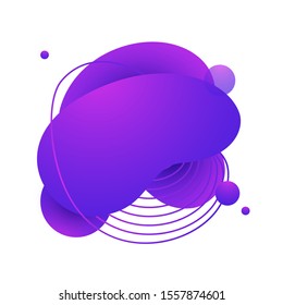 Liquid badge for app. Geometric colored forms and lines. Gradient abstract banner with flowing liquid shapes. Template for logo, flyer, presentation