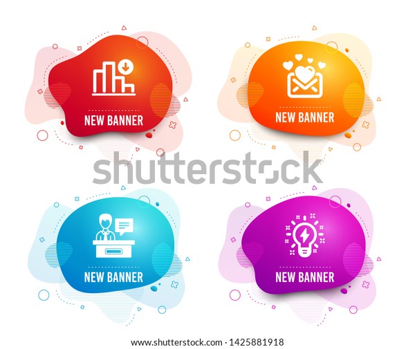 Liquid Badges Set Decreasing Graph Love Stock Vector Royalty Free