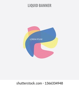 liquid banner background blue,yellow and red color