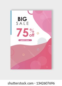 Liquid banner background, can be use for, landing page, website, poster, coupon, gift card, flyer template, web design. red and pink gradient shapes composition. Eps 10. -Vector