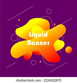 Liquid Banner Background yellow gradient red
