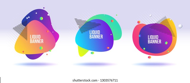 Liquid banner collection. Abstract fluid and liquid banner for replace text.