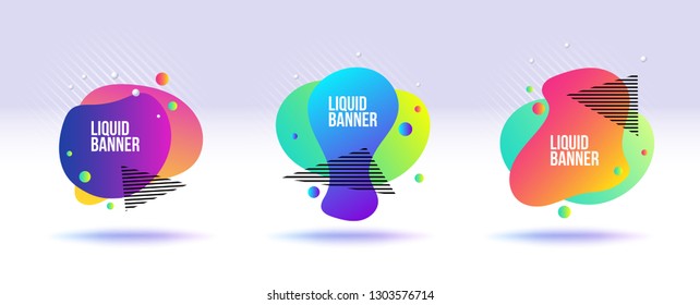 Liquid banner collection. Abstract fluid and liquid banner for replace text.