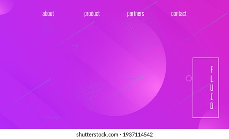 Liquid Banner. Cool Landing Page. Abstract Poster. Tech Minimal Background. Creative Composition. Rainbow Element. Pink Vibrant Design. Memphis Paper. Violet Liquid Banner