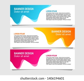 liquid banner design with three gradient color choices